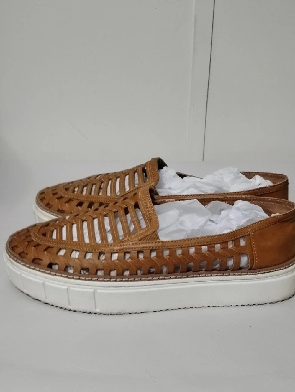 VC-Romeena Woven Geometric Cutouts Platform Slip-On